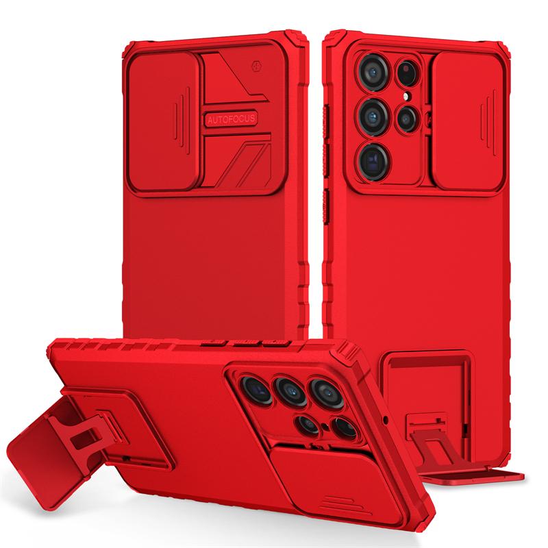 

For Samsung Galaxy S22 Ultra Case Push Pull Camera Protect Phone Case For Sumsung S22 S22 + Plus Kickstand Armor Back Cover For Galaxy S22