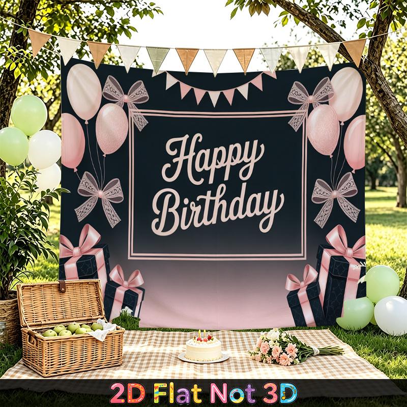 Party Backdrop Birthday Pink Photo Booth Background Front Door Decor