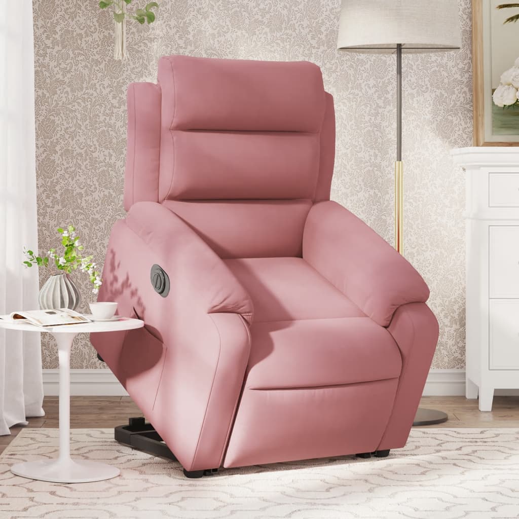 Recliner Chair with Lift Assistance Electric Pink Velvet
