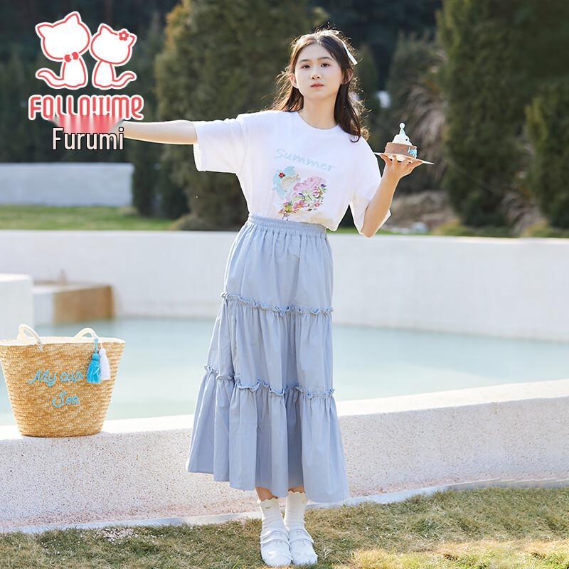 Girls  Summer Short Sleeve Top & Skirt Set 150