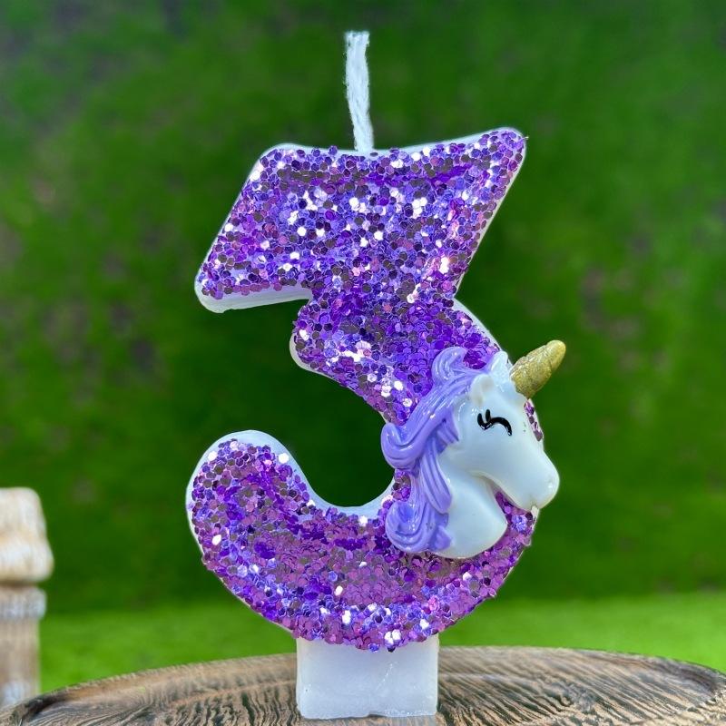 Creative Digital Birthday Candle Cake Party Decoration First Year Diy Unicorn