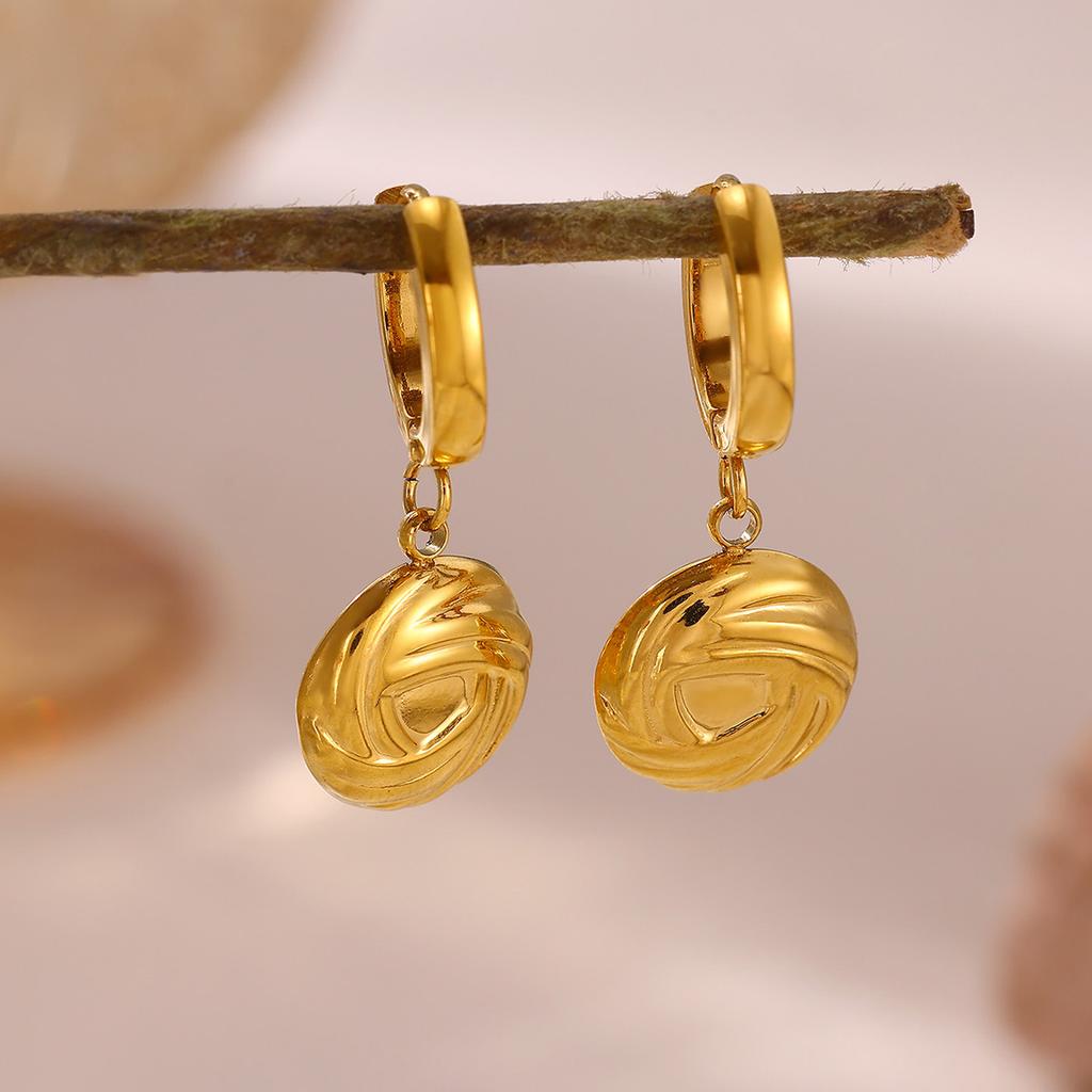 Cute Hoop Earrings Women's Party Geometric Heart Small Fish Gold Color Hanging Hoops Stainless Steel Jewelry Flower Earring Gift