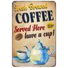Vintage Coffee Metal Tin Sign Plaque Metal Plate Retro Wall Art Posters For Cafe Bar Pub Kitchen Club Iron Painting Decoration
