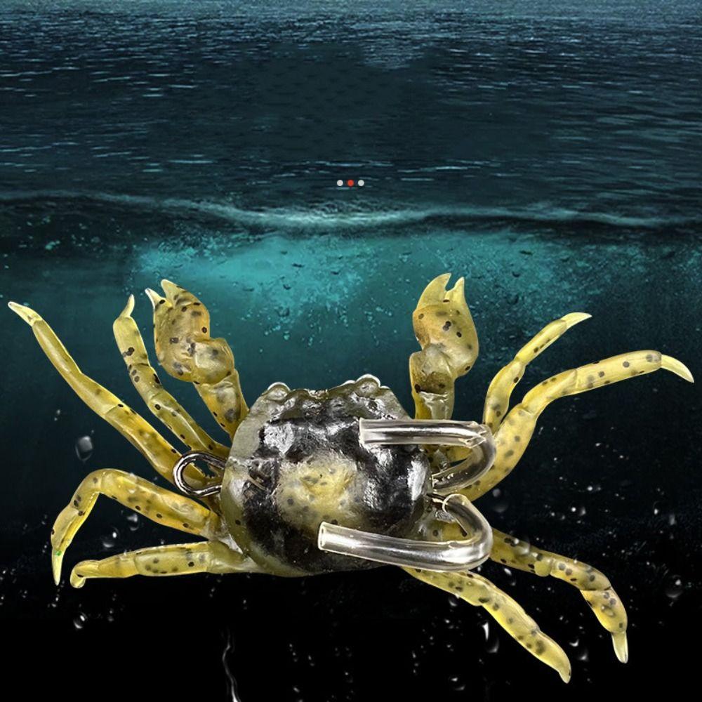 2PCS Soft Silicone Fishing Lures Simulation Rubber Crab Sea Fishing Bait Fishing Trap Tackle With Double Hook Durable New
