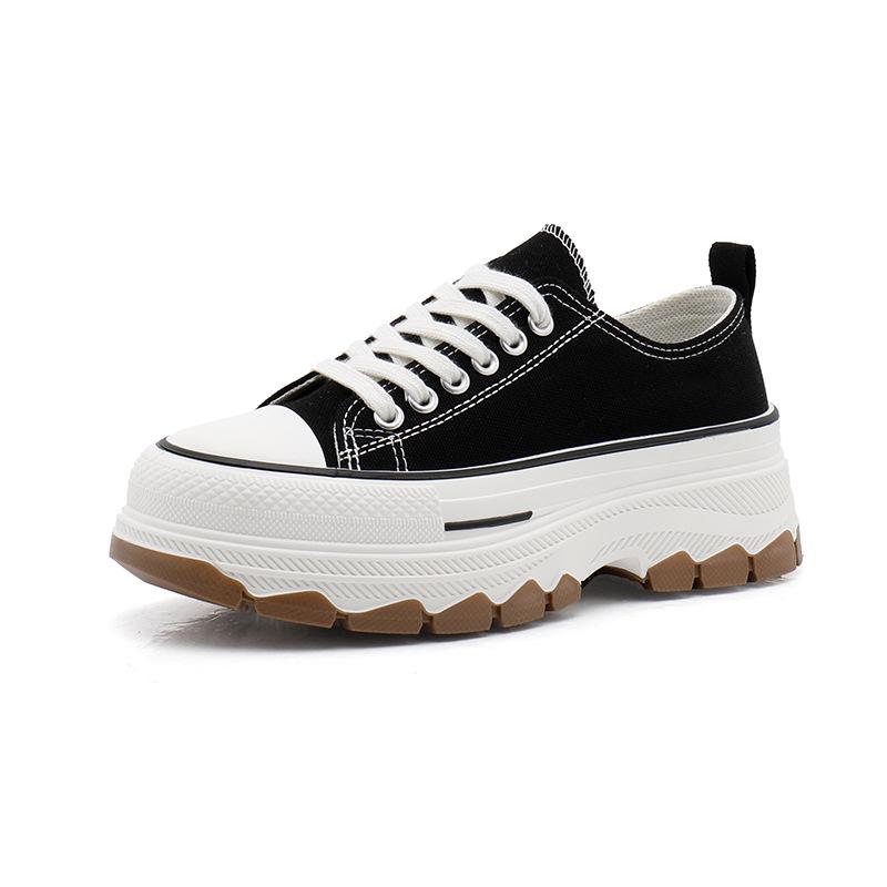 Women's Thick-Soled Breathable Canvas Shoes, 2025 Spring Collection - Korean Style Anti-Skateboard Casual Sneakers R301