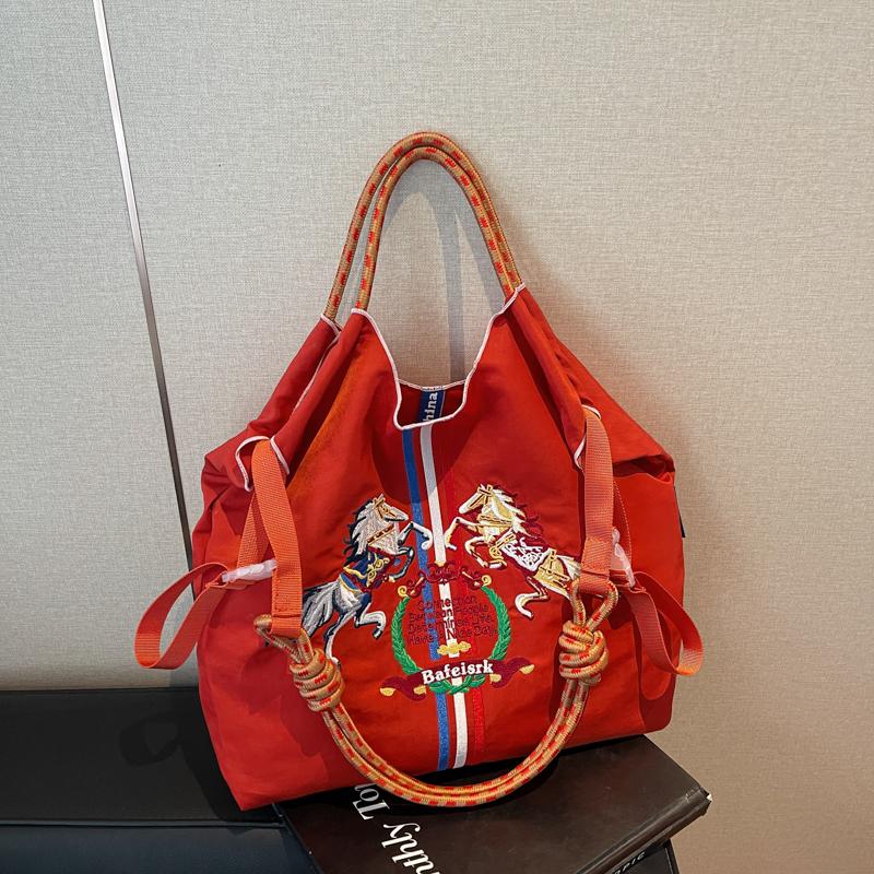 Fashionable Large Capacity Ma'am Canvas Bag  New Cloth Shoulder Tote Bags Drawstring Shopping Handbag Thin Style Canvas Bag