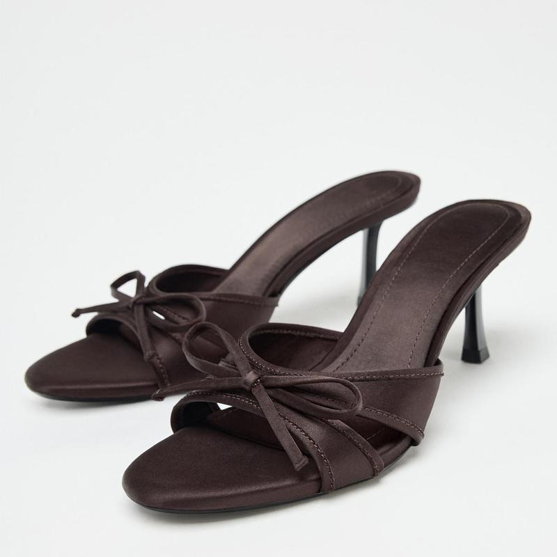 Sexy Summer High Heel Women Slippers Fashion Butterfly-knot Open Toe Slide Ladies Stripper Party Dress Sandalias