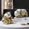 Simple Electroplating Cute Panda Decoration Living Room Desktop Light Luxury Home Decoration Wine Cabinet Office Ceramic Crafts
