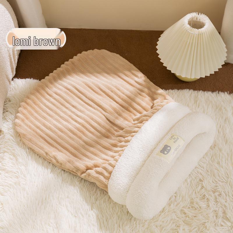 Ζεστό Κρεβάτι για Γάτες & Σκύλους: Χοντρός χαριτωμένος υπνόσακος για φθινόπωρο/χειμώνα, ζεστός, κλειστό στρώμα για κατοικίδιο.