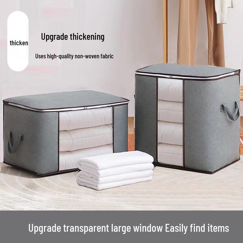 Velkokapacitní netkaná taška na uložení přikrývek a koš na organizaci oblečení