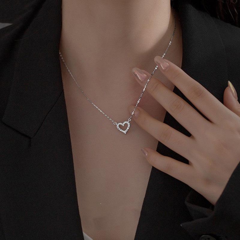 Chic Non-Fading Titanium Steel Necklace for Women with Unique Design and Sparkling Copper Pendant