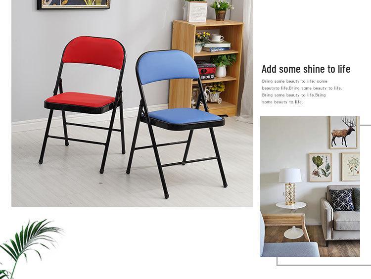 Compact Folding Chair with Backrest for Home, Office, or Dining
