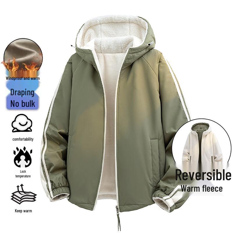 PLAYBOY Men's Reversible Hooded Warm Padded Jacket