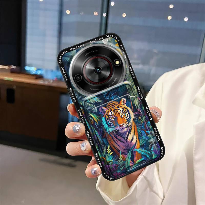 Cover Cute Phone Case For ZTE Blade A75 5G/Nubia Focus 5G/Calf 5G Full wrap Card bag Back Cover Cartoon Anti-knock TPU