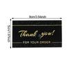 50PCS Black Gold Thanks Greeting Cards Thank You For Your Order Card For Small Shop Appreciate Card For Business