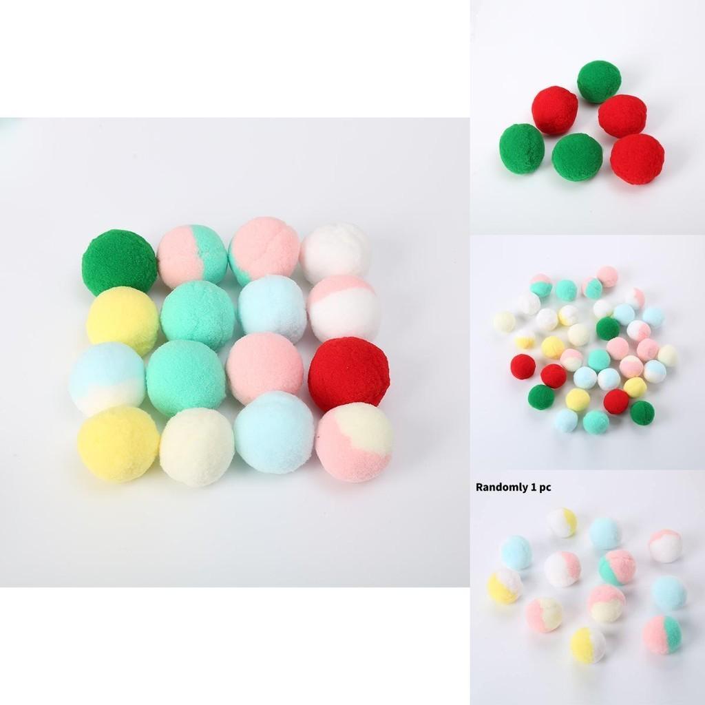 Fluffy Plush Ball Toy For Cats Chase And Play With This Colorful Christmas-themed Cat Toy!