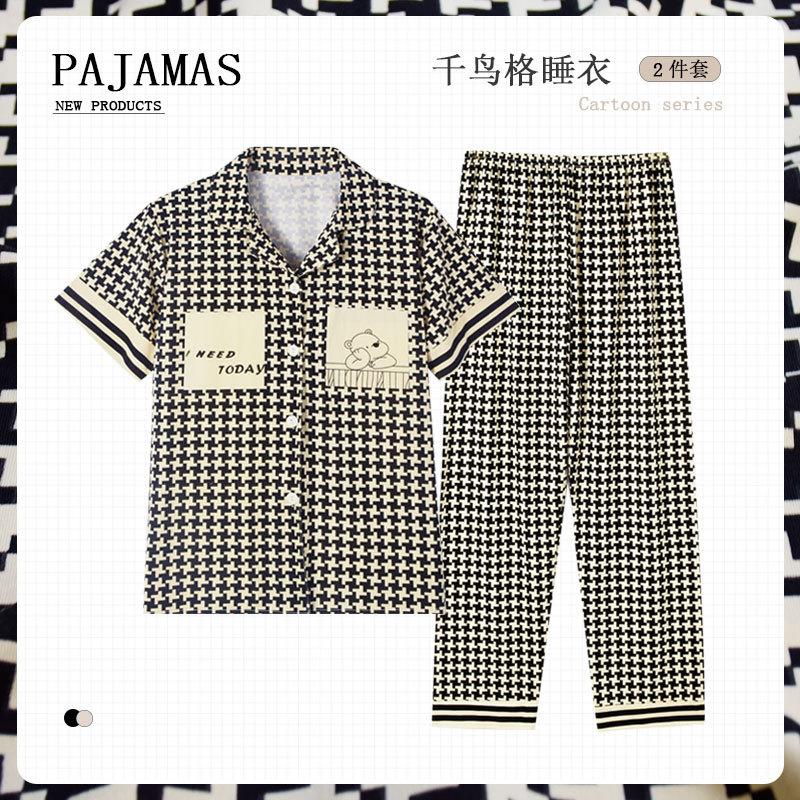 Cute Melody pajamas women's Japanese sweet cartoon style loungewear age-reducing girls cardigan short-sleeved set