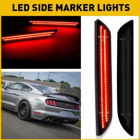 2X Rear LED Bumper Side Signal Marker Light Dynamic 2015- For Ford Mustang