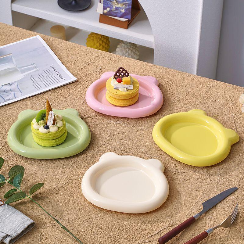 Adorable Cat Bear Dessert Plate - Cute, Plastic, Hot-Selling Breakfast Dish