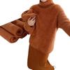 Women's 2025 Wool Turtleneck Sweater - Thick, Plush Fleece, High Neck Base Layer for Autumn & Winter