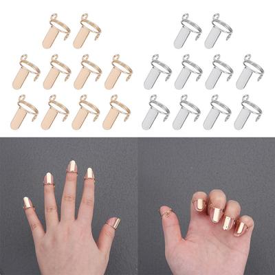 Neue Wiederverwendbare Nagelringe Lässige Goldfarbe Fingerspitzen-Nagelringe Einfach zu Bedienen Abnehmbarer Phalanxring Damen Mädchen