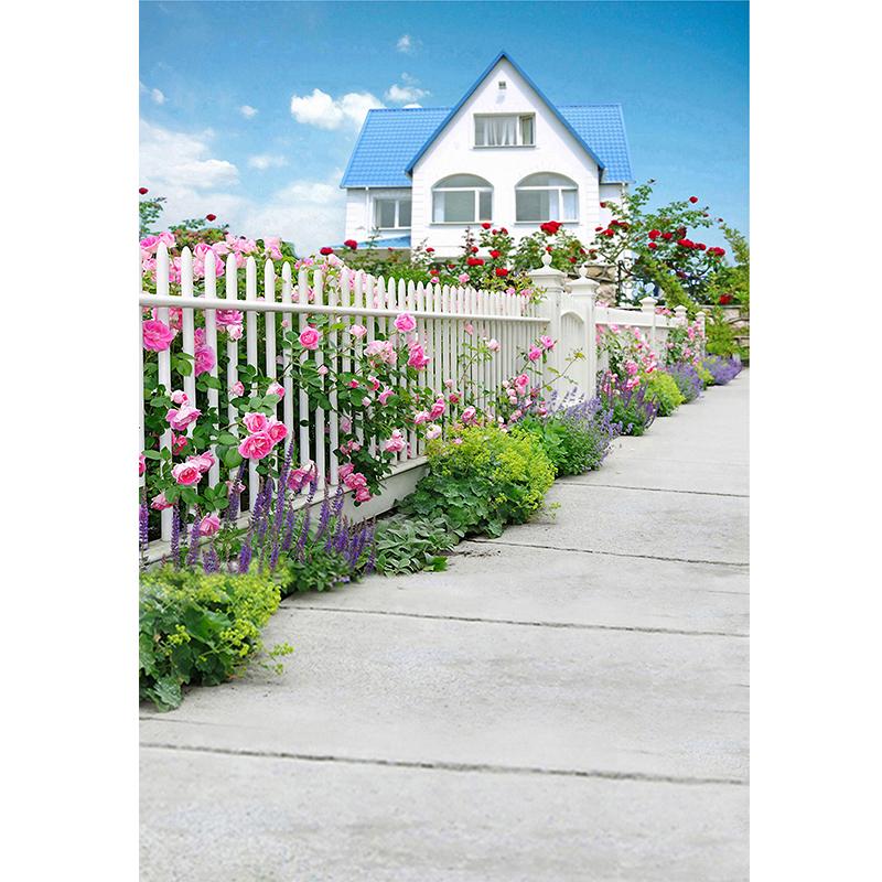 Flowers Scenery Villa Backgrounds for Photographs Wedding Theme Backdrop Maternity Shooting Props Photobooth