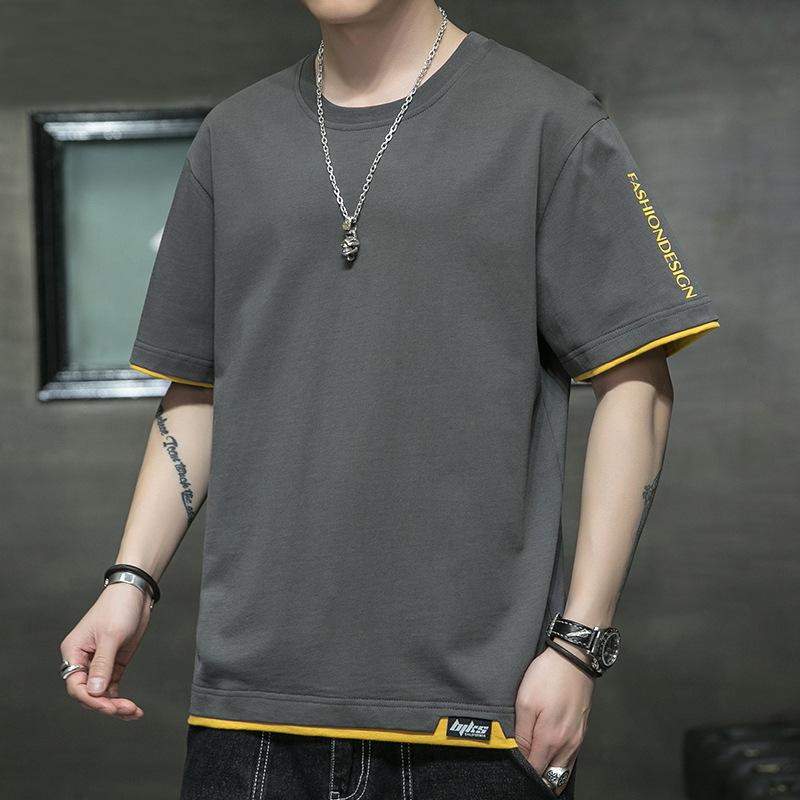 Men's Short Sleeve T-shirt Summer Loose T-shirt Cotton Plus Size T-shirt