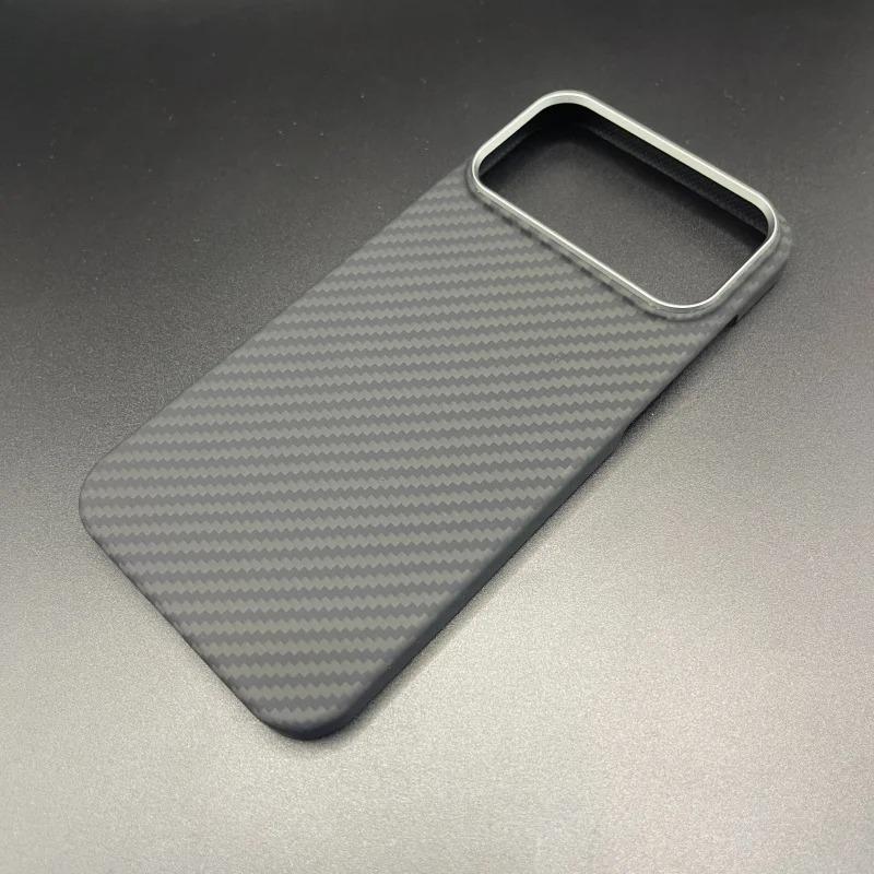 True Aramid Carbon Fiber Magnetic Ultra-Thin Business Case For 17 Pro Max Air For Magsafe Charging Shockproof Cover Funda