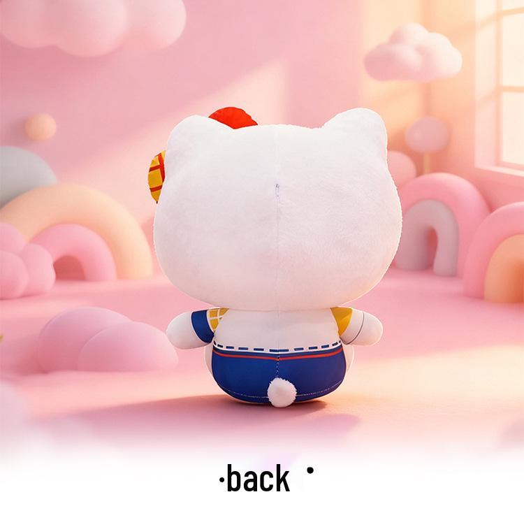 Peluche Gatto KT Stile Giapponese con Occhi Lampeggianti - Carina Statuetta Cartone Animato