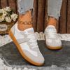 Fashion Women's Sneakers 2025 New Genuine Leather Ladies Moral Training Shoes Casual Spring Flat Shoes Women