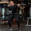 Li-Ning Quick-Dry Breathable Compression Long Sleeve Top And Long Pants Comfortable Fitness Set Men activewear Black YZMB-LCVB408-1+YUDV033-1