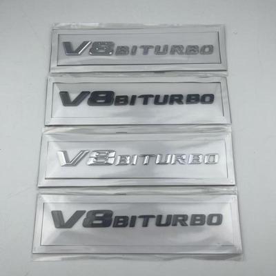 Passar för Mercedes-Benz V8 BITURBO sidobadges: C63, G63, S65 & V12 turboladdade bil emblem bokstäver.