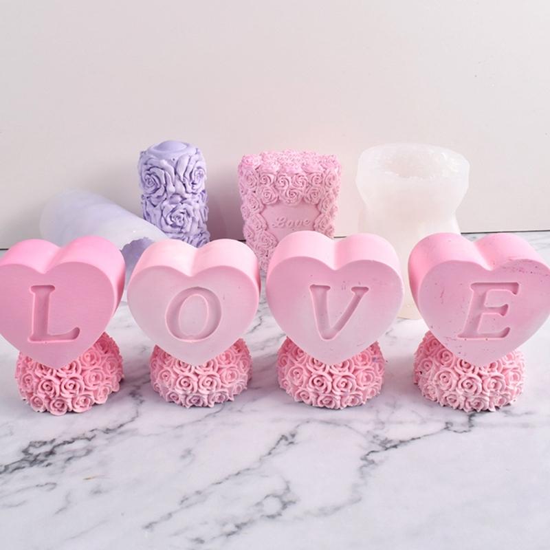 Valentine's Day Candle Silicone Mold for Handmade Chocolate Decoration Gypsum Aromatherapy Soap Resin Silicone Mould