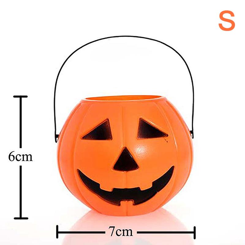 

1pcs Pumpkin Bucket Halloween Candy Trick Or Treat Buckets Holder Pail Mini Basket Halloween Gift Home Decoration Props