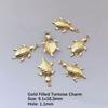 Tiny Gold Filled Turtle Necklace Charms for Jewelry Women DIY Party Wedding Use