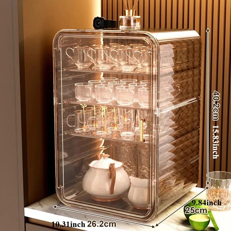 Water Cup Storage Dust-proof Cup Storage Rack  Rack Cup Holder Tea Set Tea Cup Coffee Cup Mug Storage Box Kitchen Cabinets