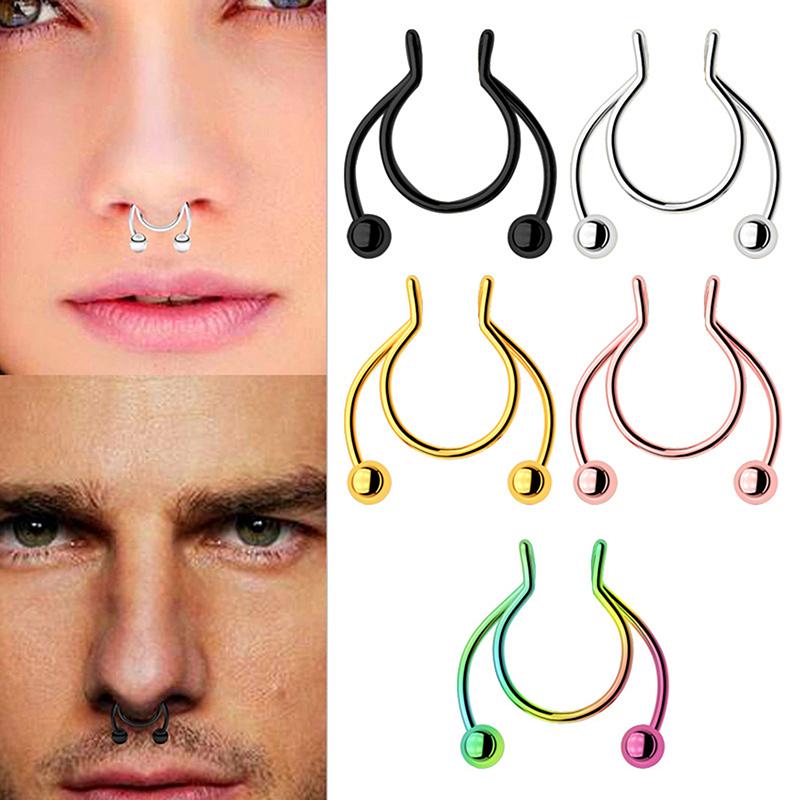 Buy 5Pcs 10Mm Stainless Steel Nose Clip Nose Rings Non Piercing Body Jewelry at affordable