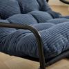 Outdoor Rocking Chair, Comfy Cushion, with Soft Thick Cushion,for Living Room, Bedroom, Reading Room, Black Frame with Navy blue Cushion