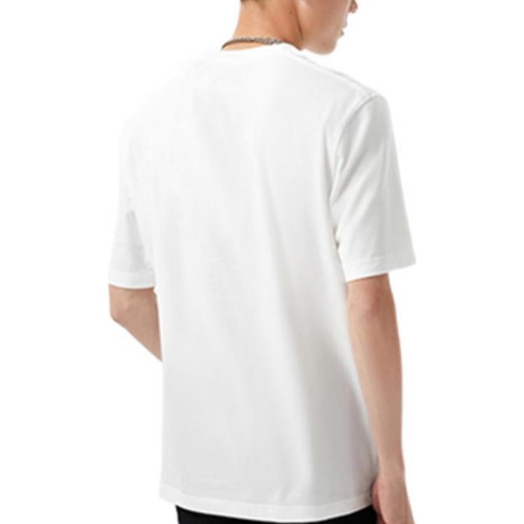 Li Ning Sports Basketball Series Letter Logo Pattern Quick-Dry Training T-Shirt Unisex Tops White ATSS831-2