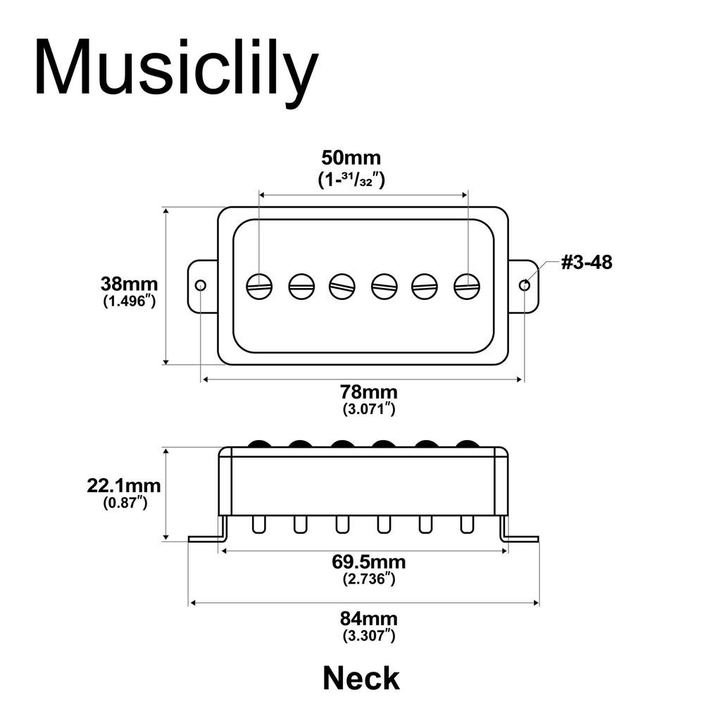 Artec SHA66C Alnico 5 Splendor Pickup with Neck PU for Les Paul Electric Humbucker-Size P-90 Guitar, Chrome/Black