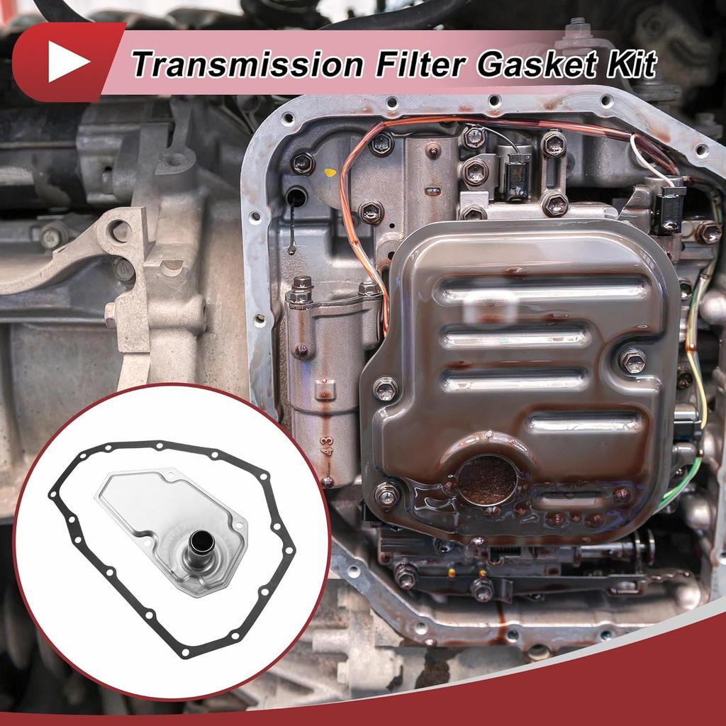 1 Set Transmission Filter Gasket Kit for Nissan Kicks 2018-2024 Engine Automatic Transmission Filter Kit No.3172850X0A Silver Tone Metal Rubber