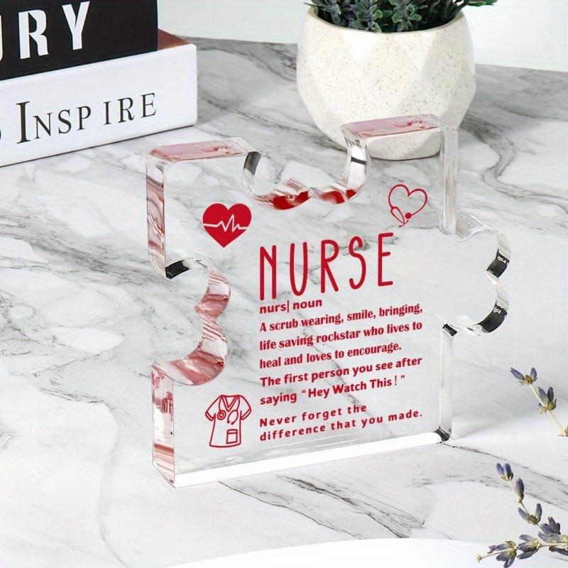 Irregular Nurse Appreciation Gift - Unique Acrylic Table Sign for Medical Professionals