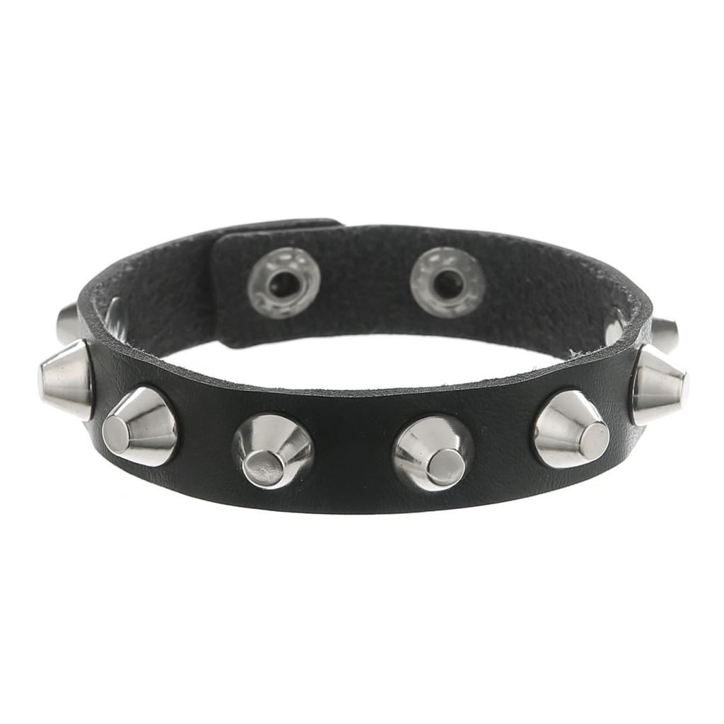 Halloween Punk Fashion Pu Leather Rivet Rock Bracelet For Women And Men, Unisex, Daily Holiday Party Wear, Valentine's Day Gift