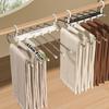 6 In 1 Pants Hanger Multi-functional Foldable Holder Closet Organizer Trouser Storage Stainless Steel Adjustable Clothes Rack