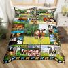 Cows Duvet Cover Set Black and White Milk Cow Print Comforter Cover Animal Theme Bedding Set Room Decor Pink King Quilt Covers