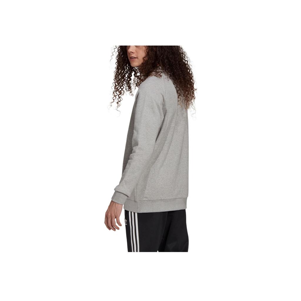 Adidas Front Brand Logo Print Crew Neck Sweatshirt Men Tops Gray H06650