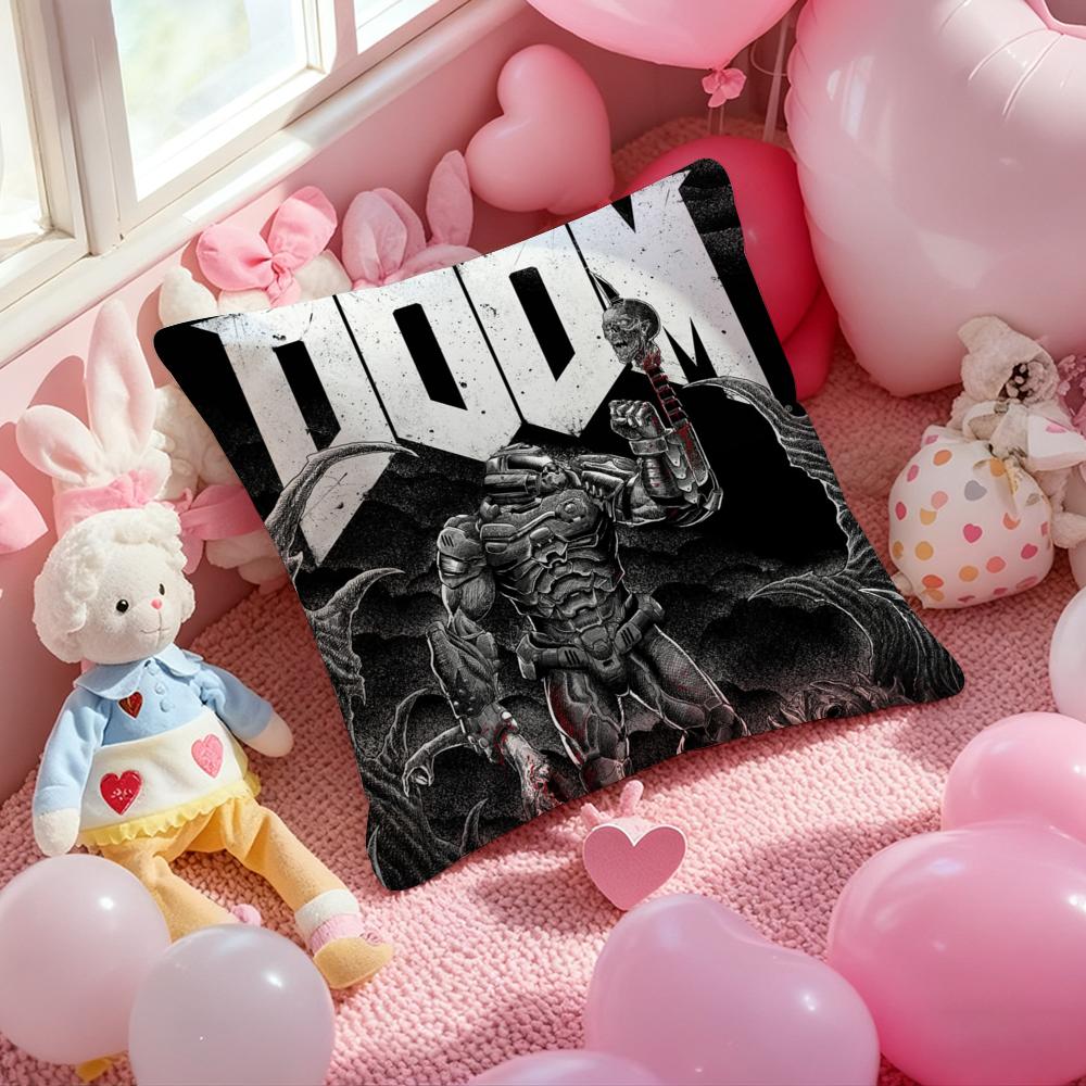 D-Doom E-Eternal Cool Game Cushion Cover Pattern Printed Pillowcase for Living Room Sofa Cushion Cover & Bedroom Decor
