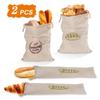 4/2/1PCS Linen Bread Bags Reusable Drawstring Bag for Loaf Homemade Artisan Bread Storage Bag Linen Bread Bags for Baguette