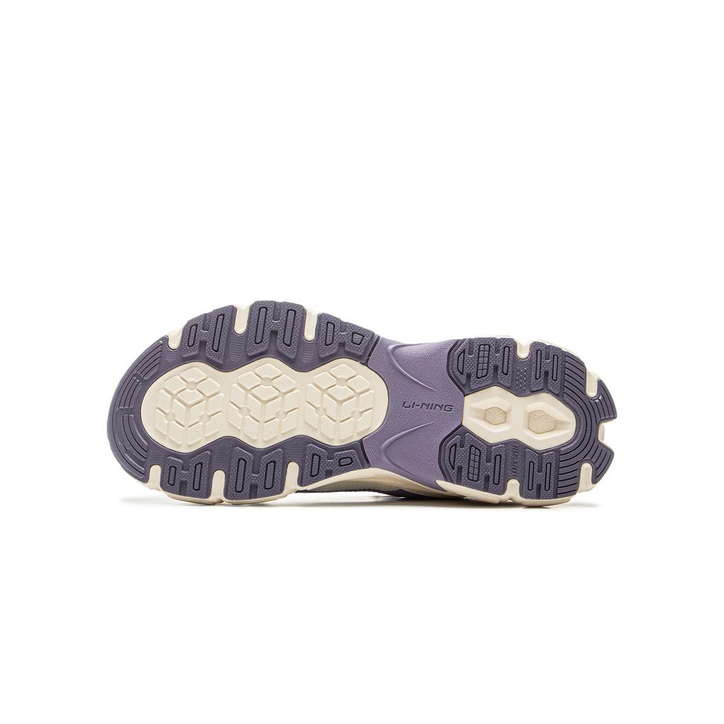 Li Ning Kids Fashion Slip-Resistant Shock-Absorbing Durable Low-Top Casual Shoes Kids Sneaker White Purple YKCU180-4