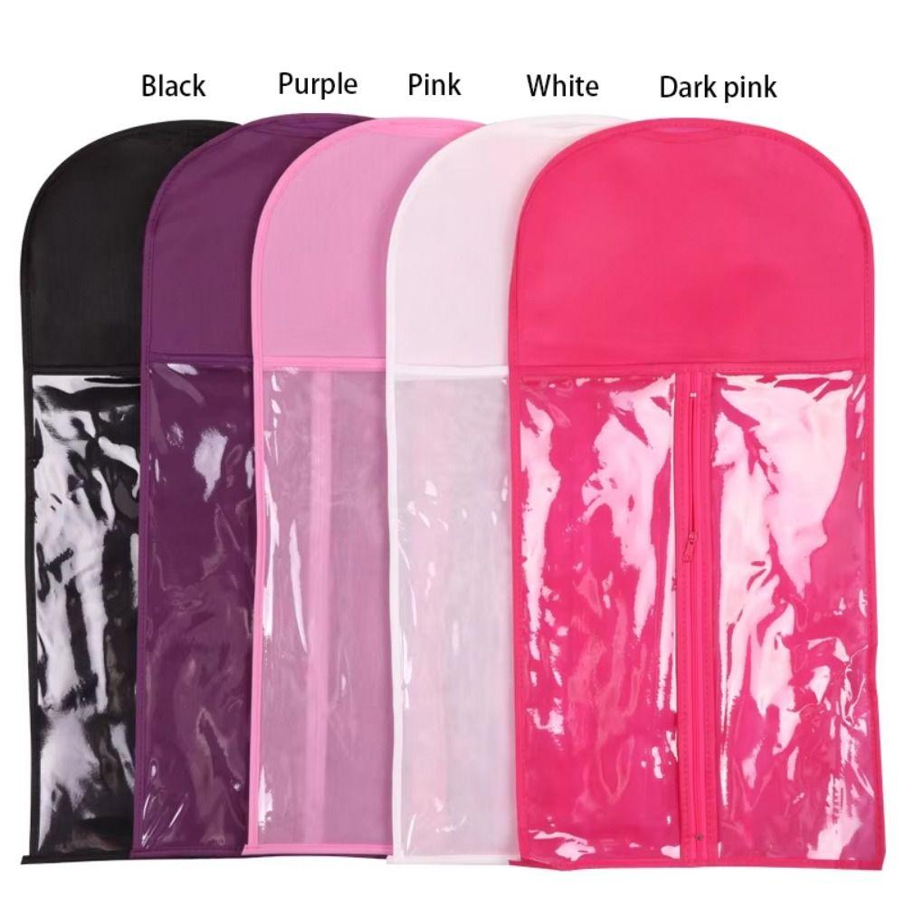 with Hanger Wig Bag Transparent Clothes Dust Cover for Virgin Hair Weft Clip In Hair Extension